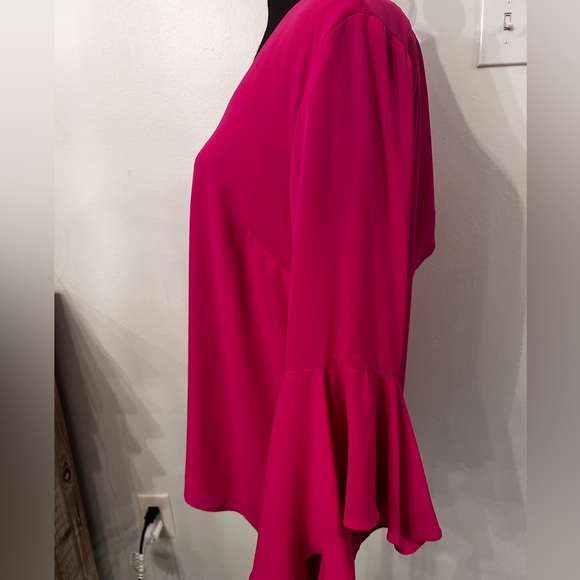 Joseph Ribkoff Hot Pink Ruffle‎ Sleeve Blouse Size 6 - Picture 13 of 15
